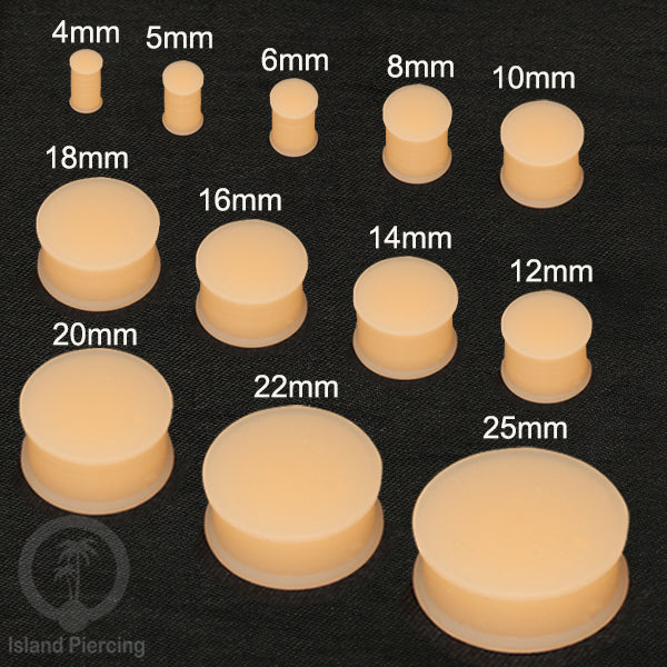 Ear-plug Silicone Anting tindik Silikon plug warna kulit ukuran 3-25mm