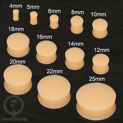 Ear-plug Silicone Anting tindik Silikon plug warna kulit ukuran 3-25mm