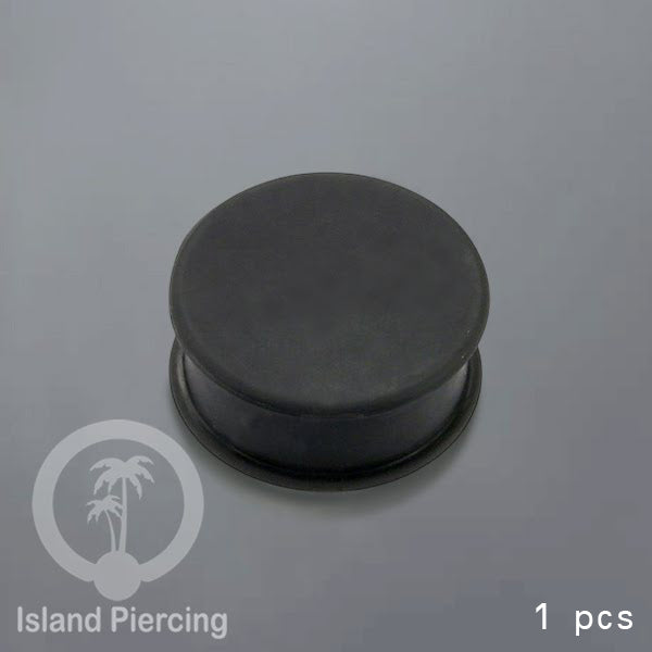 Ear-Plug Silicone Anting Piercing Silikon bentuk bulat warna hitam dan putih ukuran 3-25mm