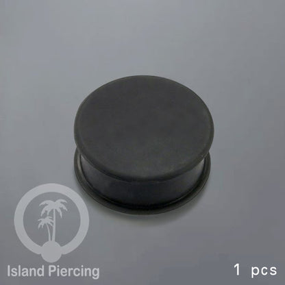 Ear-Plug Silicone Anting Piercing Silikon bentuk bulat warna hitam dan putih ukuran 3-25mm