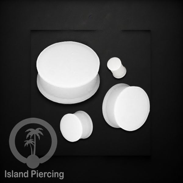 Ear-Plug Silicone Anting Piercing Silikon bentuk bulat warna hitam dan putih ukuran 3-25mm