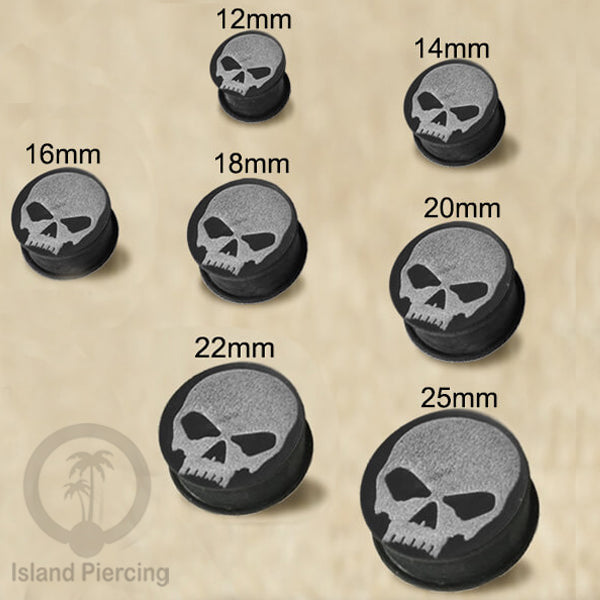 Ear-Plug Silicone Anting Piercing Silikon tindik plug warna hitam dengan ukiran motif polular