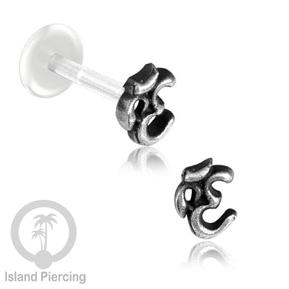 Piercing Silver 925 dengan Bio-Plastic Labret cocok untuk Tragus, Daith dan Flat piercing