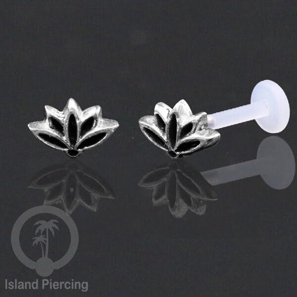 Piercing Silver 925 dengan Bio-Plastic Labret cocok untuk Tragus, Daith dan Flat piercing