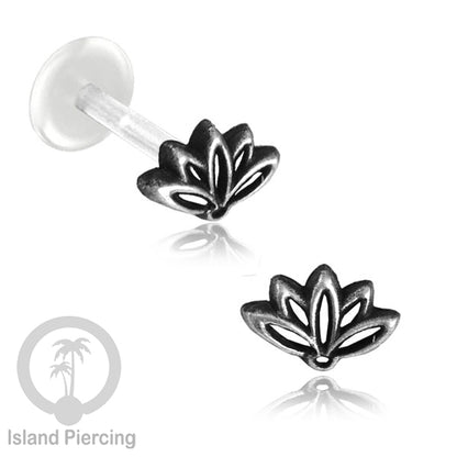 Piercing Silver 925 dengan Bio-Plastic Labret cocok untuk Tragus, Daith dan Flat piercing