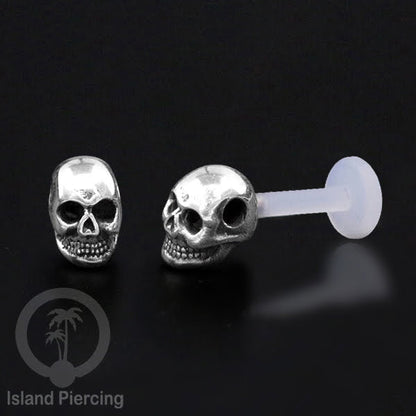 Silver Labret Body Piercing Jewelry, Anting Tindik Perak murni dengan batang labret Bioplastik sistem push