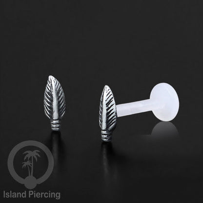 Silver Labret Body Piercing Jewelry, Anting Tindik Perak murni dengan batang labret Bioplastik sistem push