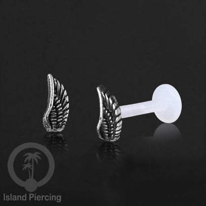 Silver Labret Body Piercing Jewelry, Anting Tindik Perak murni dengan batang labret Bioplastik sistem push