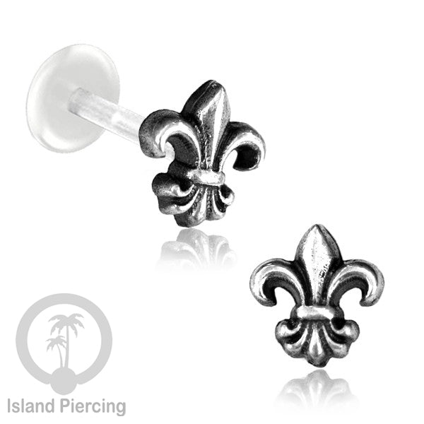 Anting Tindik Perak murni dengan Labret Bioplastik. Bioplastic Sterling Silver Labret Body Jewelry