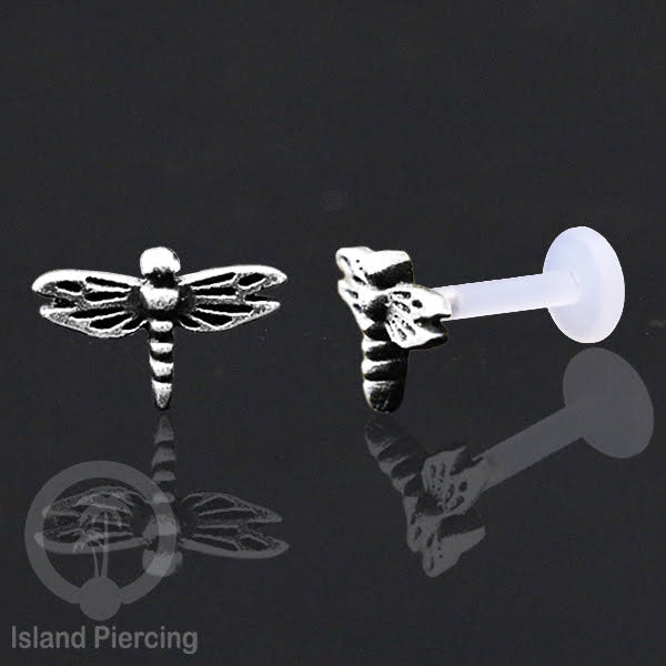 Anting Tindik Perak murni dengan Labret Bioplastik. Bioplastic Sterling Silver Labret Body Jewelry