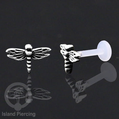 Anting Tindik Perak murni dengan Labret Bioplastik. Bioplastic Sterling Silver Labret Body Jewelry