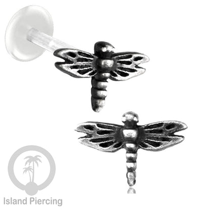 Anting Tindik Perak murni dengan Labret Bioplastik. Bioplastic Sterling Silver Labret Body Jewelry