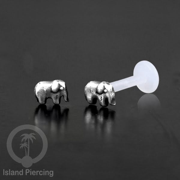 925 Sterling Silver Labret Piercings, Bioplastic push system, Anting Tindik Labret Perak asli