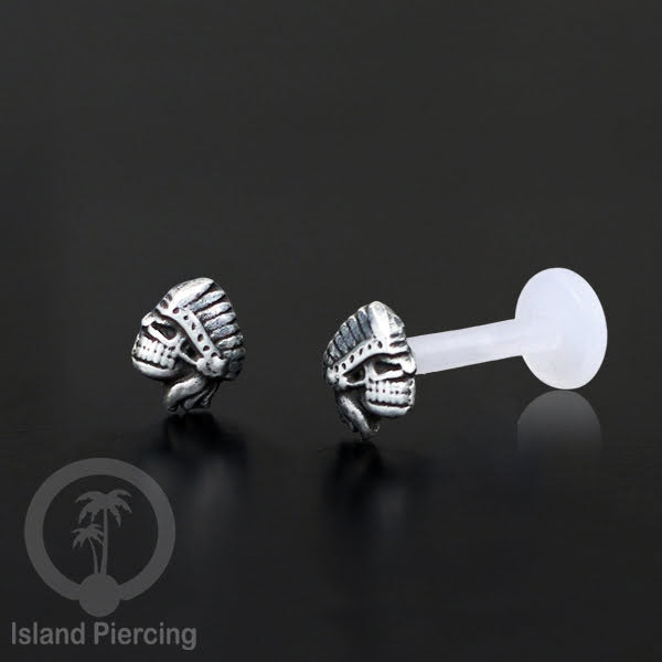 925 Sterling Silver Labret Piercings, Bioplastic push system, Anting Tindik Labret Perak asli