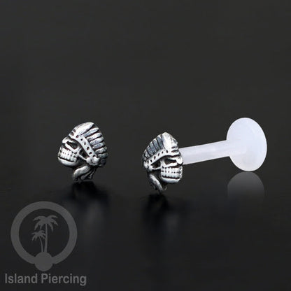 925 Sterling Silver Labret Piercings, Bioplastic push system, Anting Tindik Labret Perak asli
