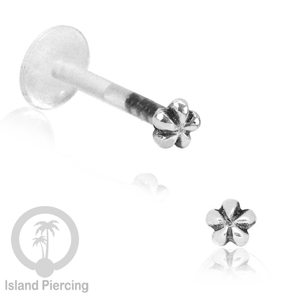 925 Sterling Silver Labret Piercings, Bioplastic push system, Anting Tindik Labret Perak asli