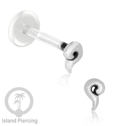 925 Sterling Silver Labret Piercings, Bioplastic push system, Anting Tindik Labret Perak asli