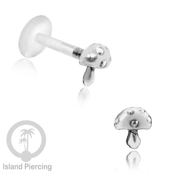 925 Sterling Silver Labret Piercings, Bioplastic push system, Anting Tindik Labret Perak asli