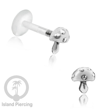 925 Sterling Silver Labret Piercings, Bioplastic push system, Anting Tindik Labret Perak asli