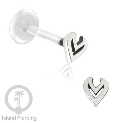 925 Sterling Silver Labret Piercings, Bioplastic push system, Anting Tindik Labret Perak asli