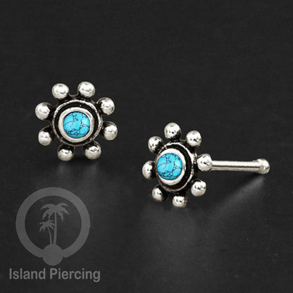 Nose Pin Piercing Silver 925 asli Jewelry Perhiasan Hidung perak dengan batu atau mutiara
