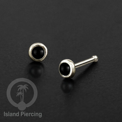 Nose Pin Piercing Silver 925 asli Jewelry Perhiasan Hidung perak dengan batu atau mutiara