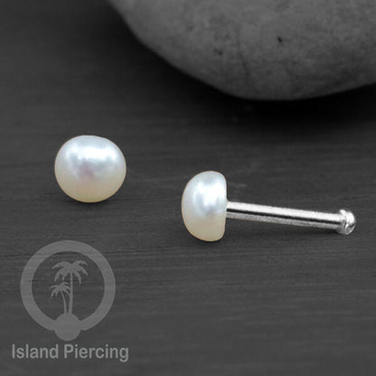 Nose Pin Piercing Silver 925 asli Jewelry Perhiasan Hidung perak dengan batu atau mutiara