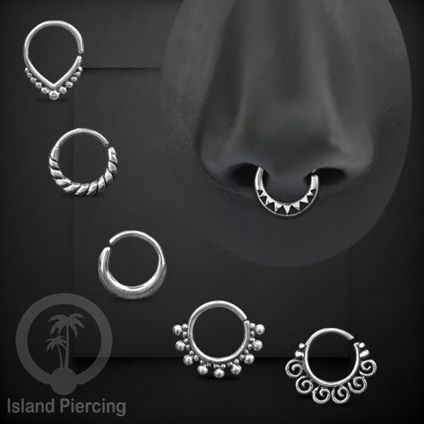Septum Piercing dan Tindik Perak, 925 Silver, Tragus, Helix dan Daith Piercing 6,8,10mm