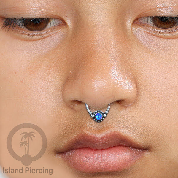 Septum Piercing Anting Perak, 925 Silver,Daith , Tragus dan Helix Piercing Batu