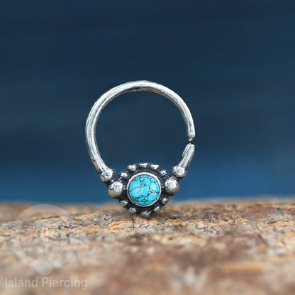 Septum Piercing Anting Perak, 925 Silver,Daith , Tragus dan Helix Piercing Batu
