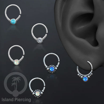 Septum Piercing Anting Perak, 925 Silver,Daith , Tragus dan Helix Piercing Batu