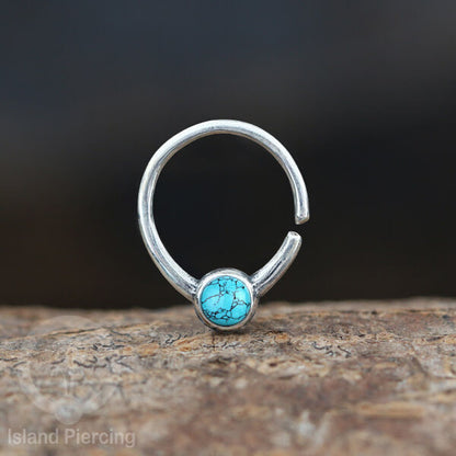 Septum Piercing Anting Perak, 925 Silver,Daith , Tragus dan Helix Piercing Batu