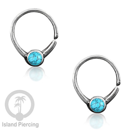 Septum Piercing Anting Perak, 925 Silver,Daith , Tragus dan Helix Piercing Batu