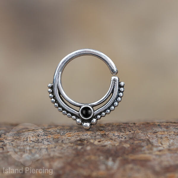 Septum Piercing dan Tindik Anting Perak, 925 Silver, Tragus, Daith dan Helix Piercing batu dan kristal