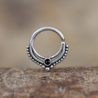 Septum Piercing dan Tindik Anting Perak, 925 Silver, Tragus, Daith dan Helix Piercing batu dan kristal