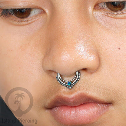 Septum Piercing dan Tindik Anting Perak, 925 Silver, Tragus, Daith dan Helix Piercing batu dan kristal