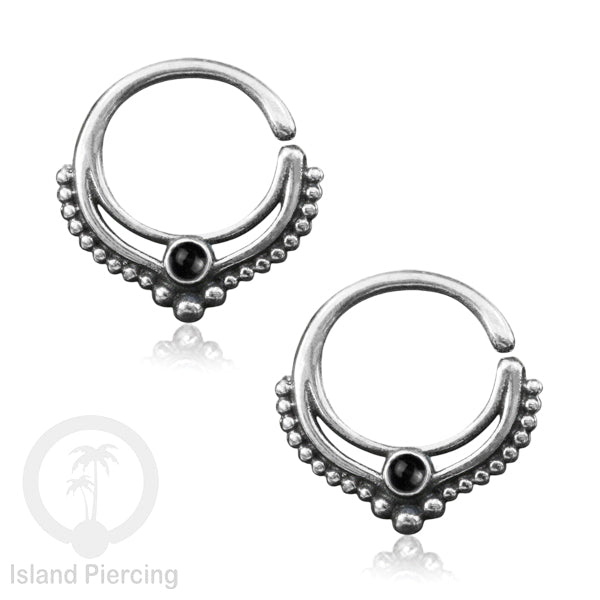 Septum Piercing dan Tindik Anting Perak, 925 Silver, Tragus, Daith dan Helix Piercing batu dan kristal