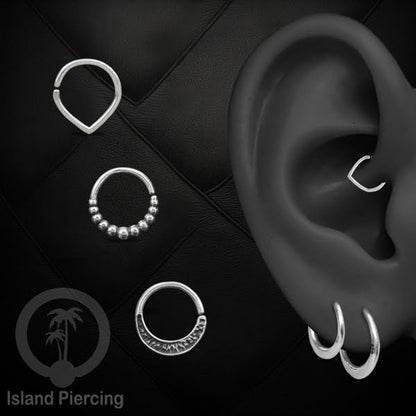 Septum Piercing dan Tindik Anting Perak, 925 Silver, Tragus, Helix dan Daith Piercing 6,8,10mm