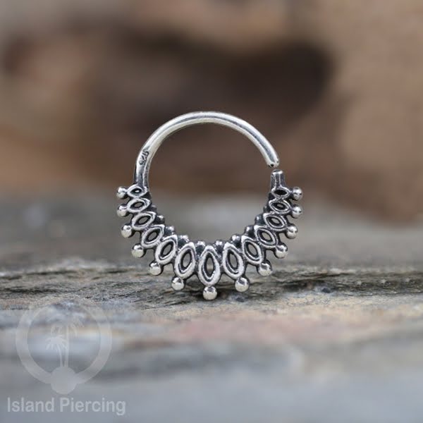 Septum Piercing dan Tindik Anting Perak, 925 Silver,Daith , Helix dan Tragus Piercing 6,8,10mm