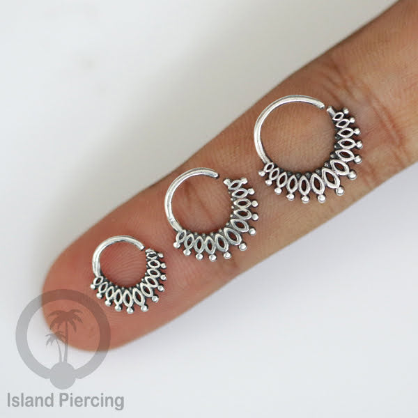Septum Piercing dan Tindik Anting Perak, 925 Silver,Daith , Helix dan Tragus Piercing 6,8,10mm