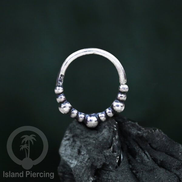 Septum Piercing dan Tindik Anting Perak, 925 Silver,Daith , Helix dan Tragus Piercing 6,8,10mm