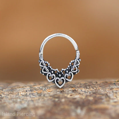Septum Piercing dan Tindik Anting Perak, 925 Silver,Daith , Helix dan Tragus Piercing 6,8,10mm