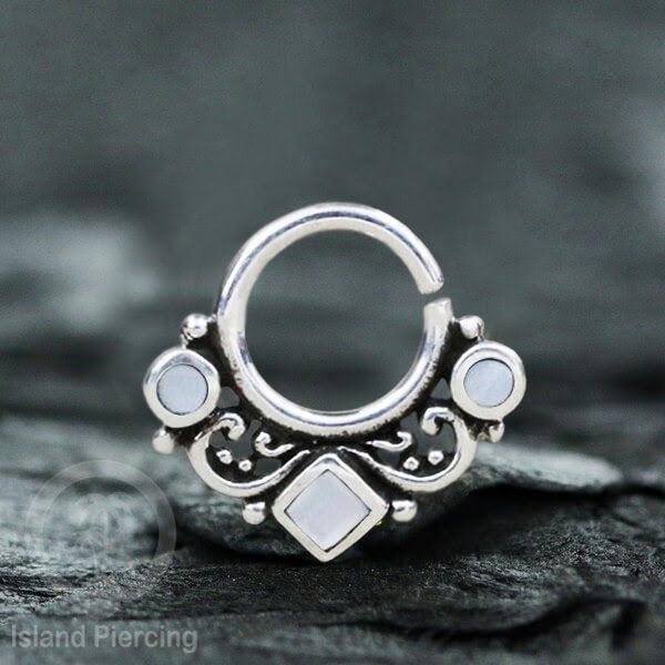 Septum Piercing Anting Perak, 925 Silver,Daith , Tragus dan Helix Piercing Kerang Laut