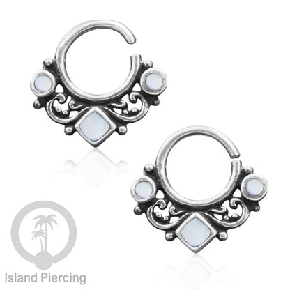 Septum Piercing Anting Perak, 925 Silver,Daith , Tragus dan Helix Piercing Kerang Laut