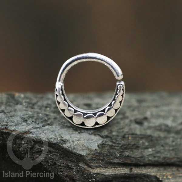 Septum Piercing dan Tindik Anting Perak, 925 Silver,Daith , Helix dan Tragus Piercing 6,8,10mm