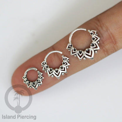 Septum Piercing dan Tindik Anting Perak, 925 Silver,Daith , Tragus dan Helix Piercing 6,8,10mm