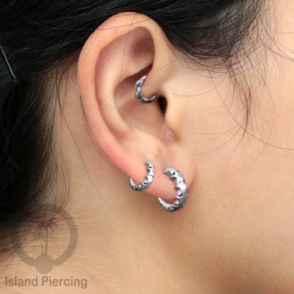 Piercing dan Tindik Anting Perak, 925 Silver, Daith, Tragus dan Helix Piercing 6 &amp; 8mm