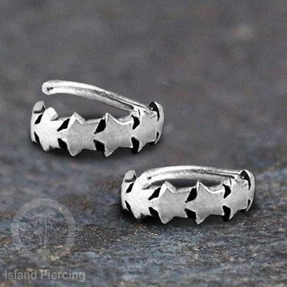 Piercing dan Tindik Anting Perak, 925 Silver, Daith, Tragus dan Helix Piercing 6 &amp; 8mm