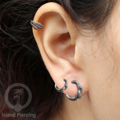 Piercing dan Tindik Anting Perak, 925 Silver, Daith, Tragus dan Helix Piercing 6 &amp; 8mm