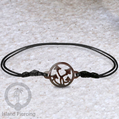 Gelang Tangan Tali yang pakai Liotin kayu model yang menarik, cocok untuk semua umur